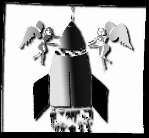 Cartoon: rocket (medium) by zu tagged rocket,angels,crest