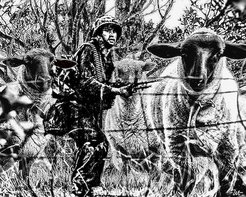 Cartoon: Sheep (medium) by zu tagged sheep,jungle,fightert