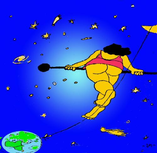 Cartoon: space walk (medium) by zu tagged space,walk