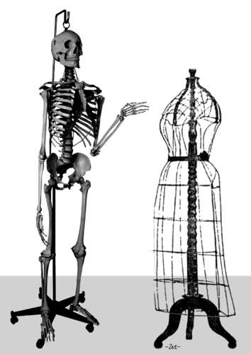 Cartoon: wires (medium) by zu tagged wire,skeleton