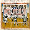 Cartoon: Tournament (small) by zu tagged tournament,volleyball,medieval,sport