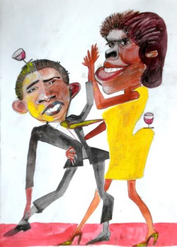 Cartoon: Obama tanz 1 (medium) by zichy2008 tagged berühmze,personen