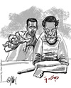 Cartoon: to Ali Farzat (small) by islamashour tagged ali,farzat,arab,spring,regime,assad,syria,cartoonist,syrian,damascus,beatendaraa,lebanon,alassad,bashar