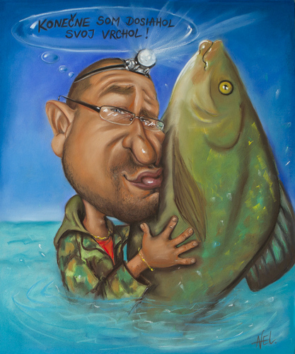 Cartoon: Fisher (medium) by Avel tagged caricature
