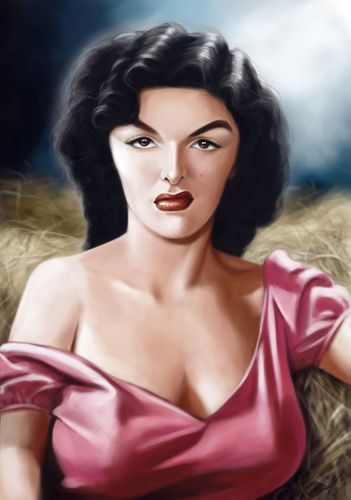 Cartoon: Jane Russell (medium) by Avel tagged aricature,digital