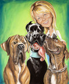 Cartoon: Alena and her dogs (small) by Avel tagged caricature
