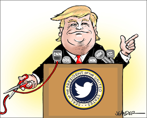 Cartoon: Donald Trump (medium) by jeander tagged president,donald,trump,usa,cnn,president,donald,trump,usa,cnn
