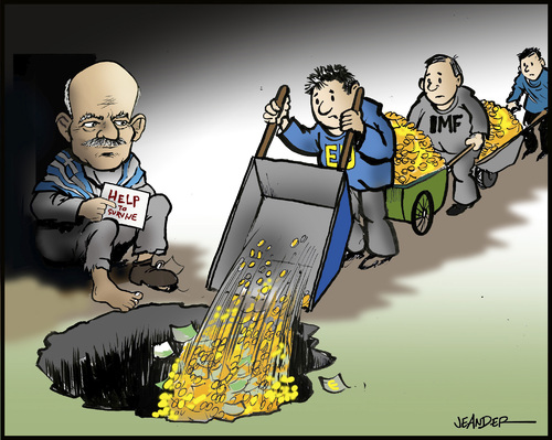 Cartoon: Greece (medium) by jeander tagged loan,greece,money,dept,papandreou,griechenland,imf