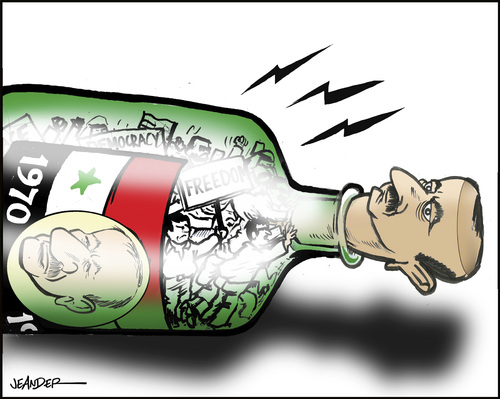Cartoon: Protests across Syria (medium) by jeander tagged freedom,terror,protersts,assad,al,syria,president,syrien,assad,terror,demonstration