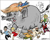 Cartoon: The bull in the china shop (small) by jeander tagged donald trump elephant republican party