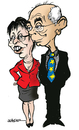 Cartoon: Van Pompuy and  Ashton (small) by jeander tagged herman,van,rompuy,cathrine,ashton,president,high,comissioner,uropean,union,foreign,minister,baroness