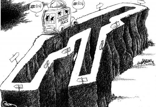 Cartoon: Mideast peace process (medium) by Popa tagged 05,1108