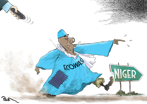 Cartoon: Niger situation (medium) by Popa tagged niger,africa,au,ecowas