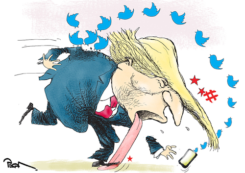Cartoon: Twitterman (medium) by Popa tagged trump,us,twitter,donald