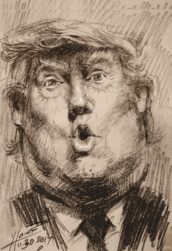 Cartoon: Trump the Orange Clown Bitch (medium) by ylli haruni tagged donald,trump,moron,fashist,racist,president,pervert,pussy,grabber