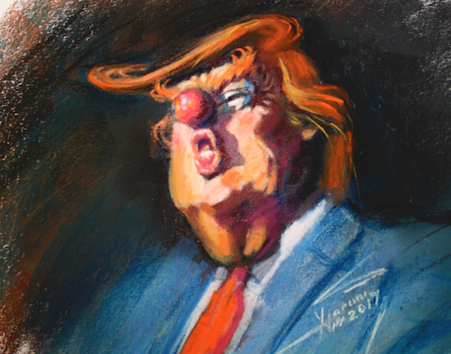 Cartoon: Trump Orange Clown Russian Bitch (medium) by ylli haruni tagged trump,the,orange,clown,russian,bitch,donald,president,putin