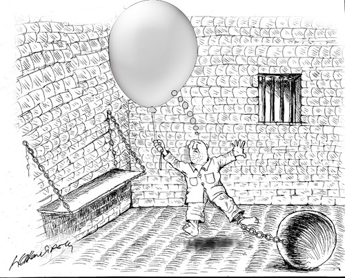 Cartoon: baloon (medium) by hakanipek tagged liberty,imagination,slavery