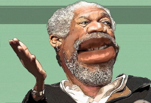 Cartoon: Morgan Freeman (medium) by hakanipek tagged cinema,actor,portrait,film,famous