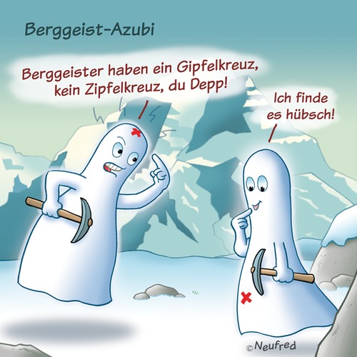 Cartoon: Bergge (medium) by neufred tagged geister,gespenster,berge,gipfelkreuz