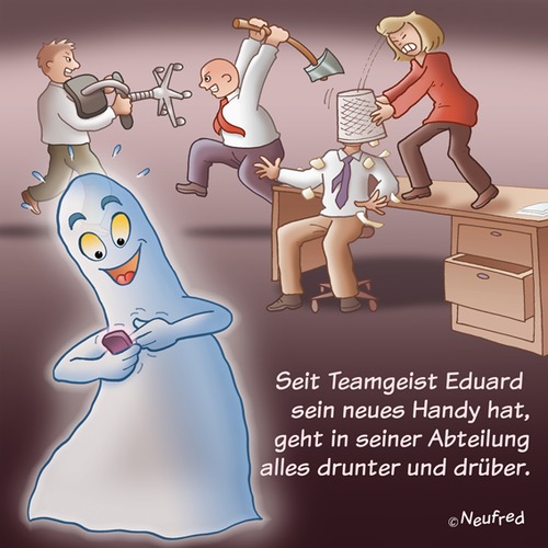 Cartoon: Teamgeist (medium) by neufred tagged büro,kollegen,teamgeist,arbeit