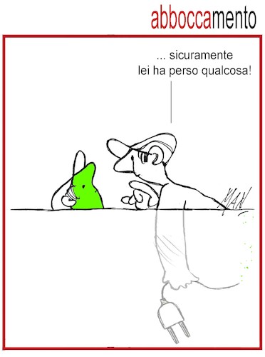 Cartoon: abboccamento (medium) by Enzo Maneglia Man tagged vignetta,umorismo,grafico,satira,cassonettari,di,maneglia,fighillearte,piccolomuseo,fighille