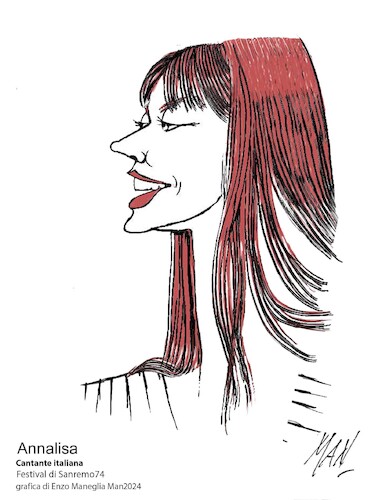 Cartoon: Annalisa cantante italiana (medium) by Enzo Maneglia Man tagged caricature,annalisa,cantante,ritratti,grafica,maneglia