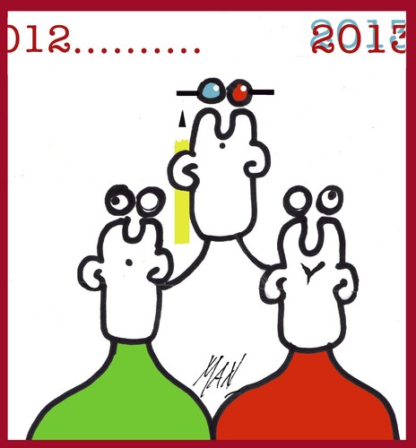 Cartoon: auguri 2013 in 3D (medium) by Enzo Maneglia Man tagged 2013,3d,auguri