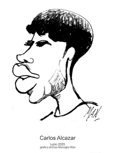 Cartoon: Carlos Alcazar (medium) by Enzo Maneglia Man tagged caricatura,alcazar,carlos,tennista,spagnolo,personaggi,sportt,tennis
