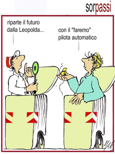 Cartoon: cassonettari alla Leopolda (medium) by Enzo Maneglia Man tagged cassonettari,man,maneglia,fighillearte