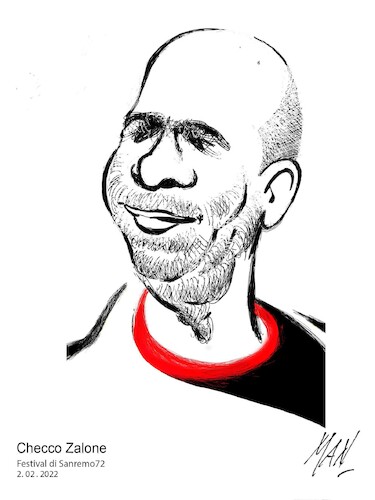 Cartoon: Checco Zalone (medium) by Enzo Maneglia Man tagged checco,zalone,caricatura,attore,ritratto,personaggi,by,maneglia