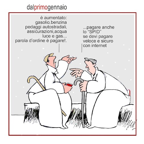 Cartoon: Dal primo gennaio (medium) by Enzo Maneglia Man tagged vignette,umoriso,grafico,spilli,fighillearte,piccolomuseo,di,fighille,ita