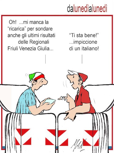 Cartoon: elezioni Regionali Friuli 2018 (medium) by Enzo Maneglia Man tagged vignette,umorismo,grafico,cassonettari,elezioni,regionali,friuli,fighillearte,maneglia