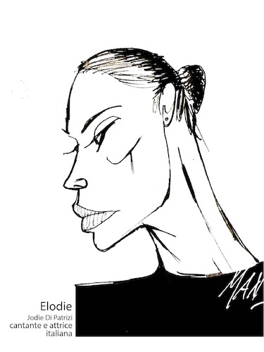 Cartoon: Elodie (medium) by Enzo Maneglia Man tagged caricatura,ritratto,cantante,attrice