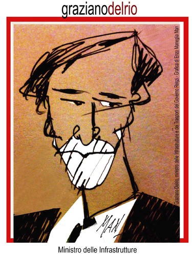 Cartoon: Graziano Delrio (medium) by Enzo Maneglia Man tagged politico,delrio,graziano,man,di,profili,caricature,ministro