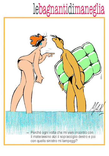 Cartoon: le bagnanti di Maneglia (medium) by Enzo Maneglia Man tagged vignetta,umorismo,grafico,bagnanti,ariminum,estate,mare,maneglia,man