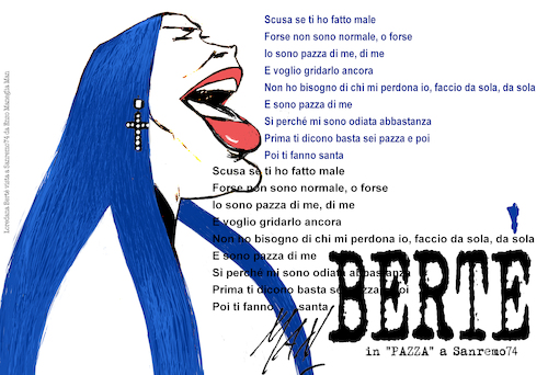 Cartoon: Loredana BERTE (medium) by Enzo Maneglia Man tagged loredana,berte,cantante,italiana,caritura,sanremo74