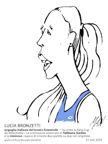 Cartoon: Lucia Bronzetti (medium) by Enzo Maneglia Man tagged caricature,grafica,ritratti,sportivi,tennis,italiano,internazionale