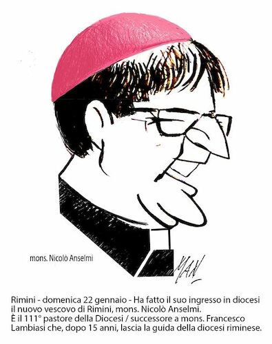 Cartoon: Mons Nicolo Anselmi (medium) by Enzo Maneglia Man tagged caricatura,personaggi,ritratti