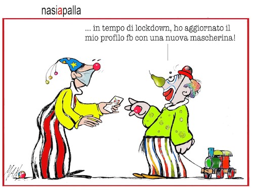 Cartoon: nasi a palla (medium) by Enzo Maneglia Man tagged vignette,umorismo,grafico,clown,spilli,di,maneglia,per,fighillearte,piccolomuseo,fighille,ita