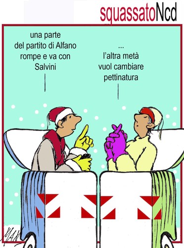Cartoon: Ncd squassato (medium) by Enzo Maneglia Man tagged cassonettari,man,maneglia,fighillearte,febbraio,2015