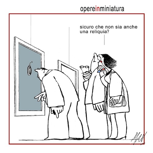 Cartoon: opere in miniatura (medium) by Enzo Maneglia Man tagged vignette,umorismo,grafico,spilli,fighillearte,piccolomuseo,palazzo,tani,fighille,ita