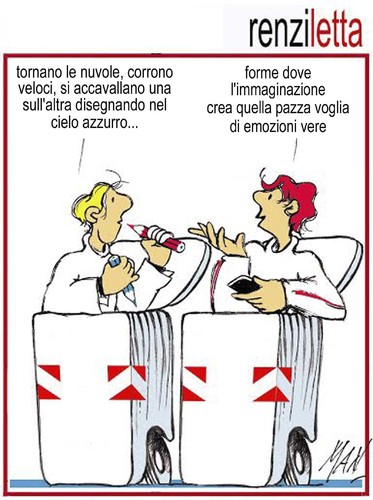 Cartoon: Renzi Letta (medium) by Enzo Maneglia Man tagged cassonettari