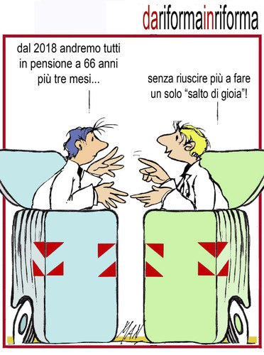 Cartoon: riforme delle pensioni (medium) by Enzo Maneglia Man tagged fighillearte,maneglia,man,cassonettari
