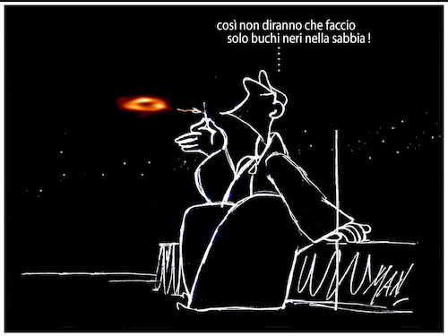 Cartoon: buco nero (medium) by Enzo Maneglia Man tagged vignetta,umorismo,grafico,spilli,fighillearte,piccolomuseo,di,fighille