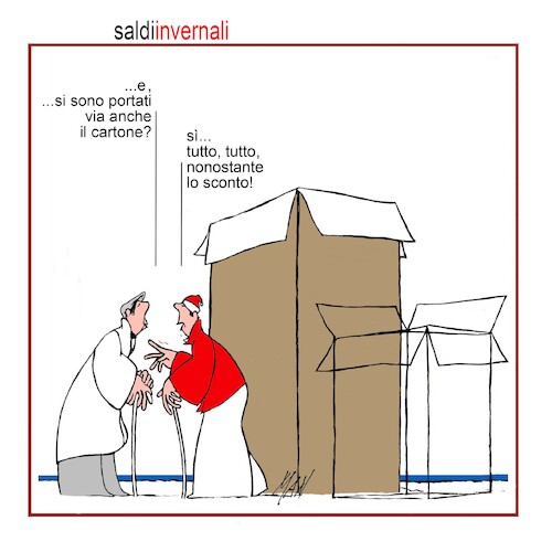 Cartoon: saldi invernali (medium) by Enzo Maneglia Man tagged vignette,umorismi,grafico,spilli,fighillearte,piccolomuseo,di,fighille,ita