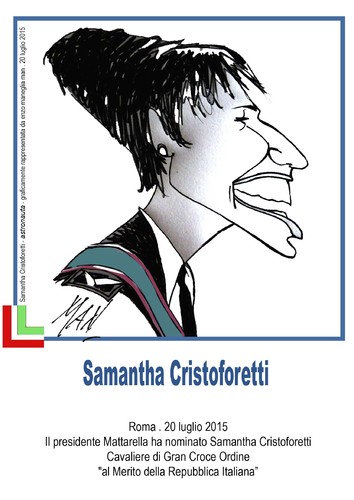 Cartoon: Samantha Cristoforetti (medium) by Enzo Maneglia Man tagged samantha,cristoforetti,astronauta,man,maneglia