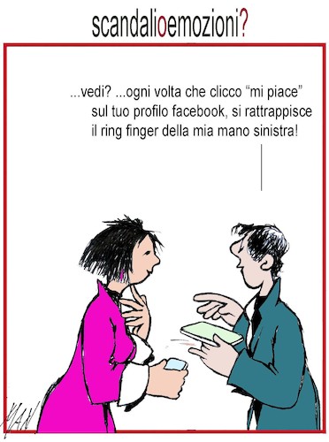 Cartoon: scandali facebook (medium) by Enzo Maneglia Man tagged vignette,umorismo,grafico,facebook,man,maneglia,fighillearte