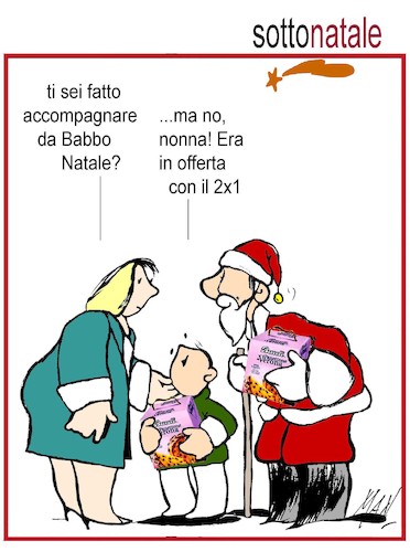 Cartoon: sotto Natale (medium) by Enzo Maneglia Man tagged vignette,umorismo,grafico,cassonettari,natale,babbo,2x1,occasioni,nonni,panettoni,fighillearte,piccolomuseo,di,fighille