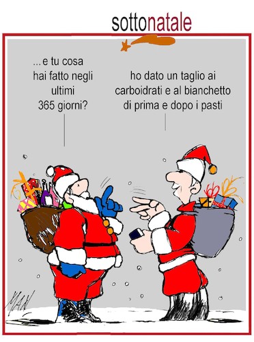 Cartoon: sotto natale (medium) by Enzo Maneglia Man tagged vignette,umorismo,grafico,cassonettari,natale,in,fighilearte,piccolomuseo,di,fighille,man