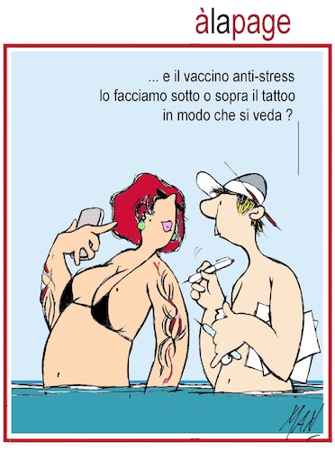Cartoon: Tattoo alla moda (medium) by Enzo Maneglia Man tagged vignette,umorismo,grafico,spilli,man,maneglia,fighillearte,agosto
